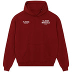Claude Makelele hoodie – red men's hoodie featuring the Claude Makelele Players Couture logo