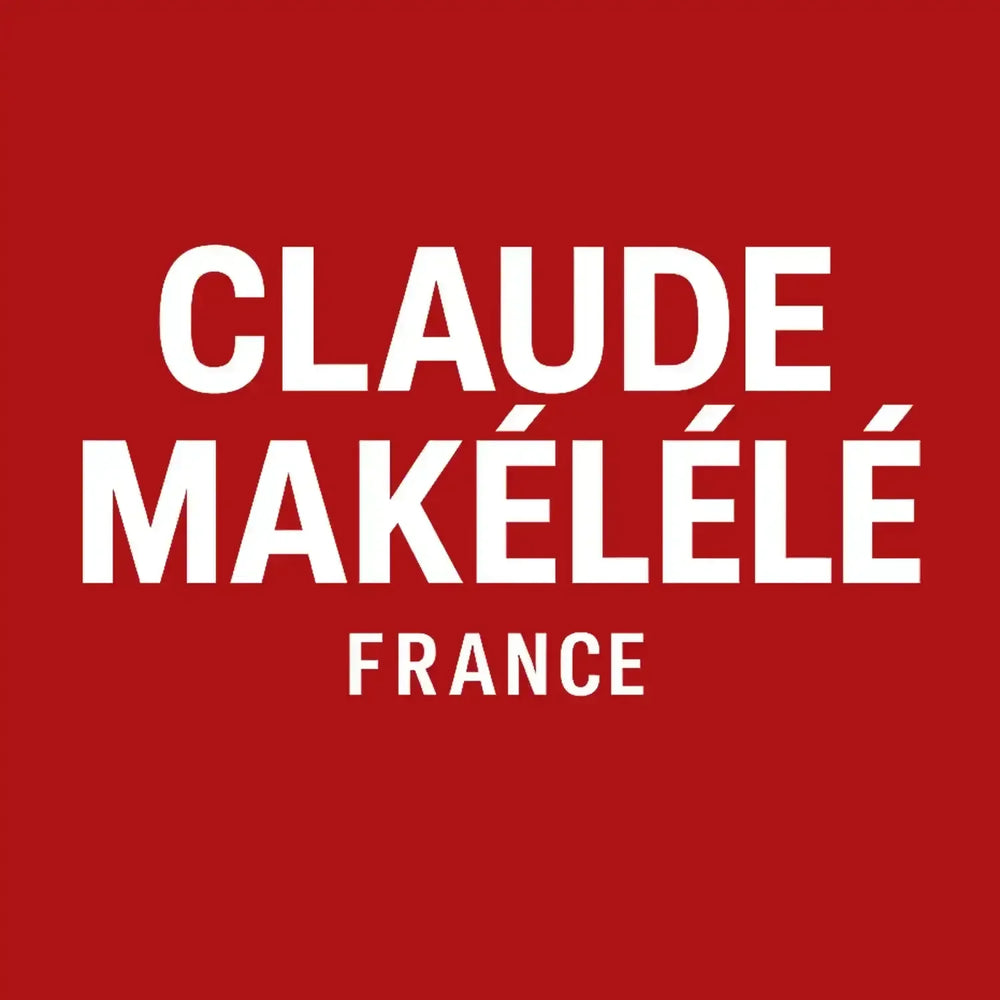 Claude Makelele Logo Men's T-Shirt – red close-up detail shot of the Claude Makelele Players Couture logo design