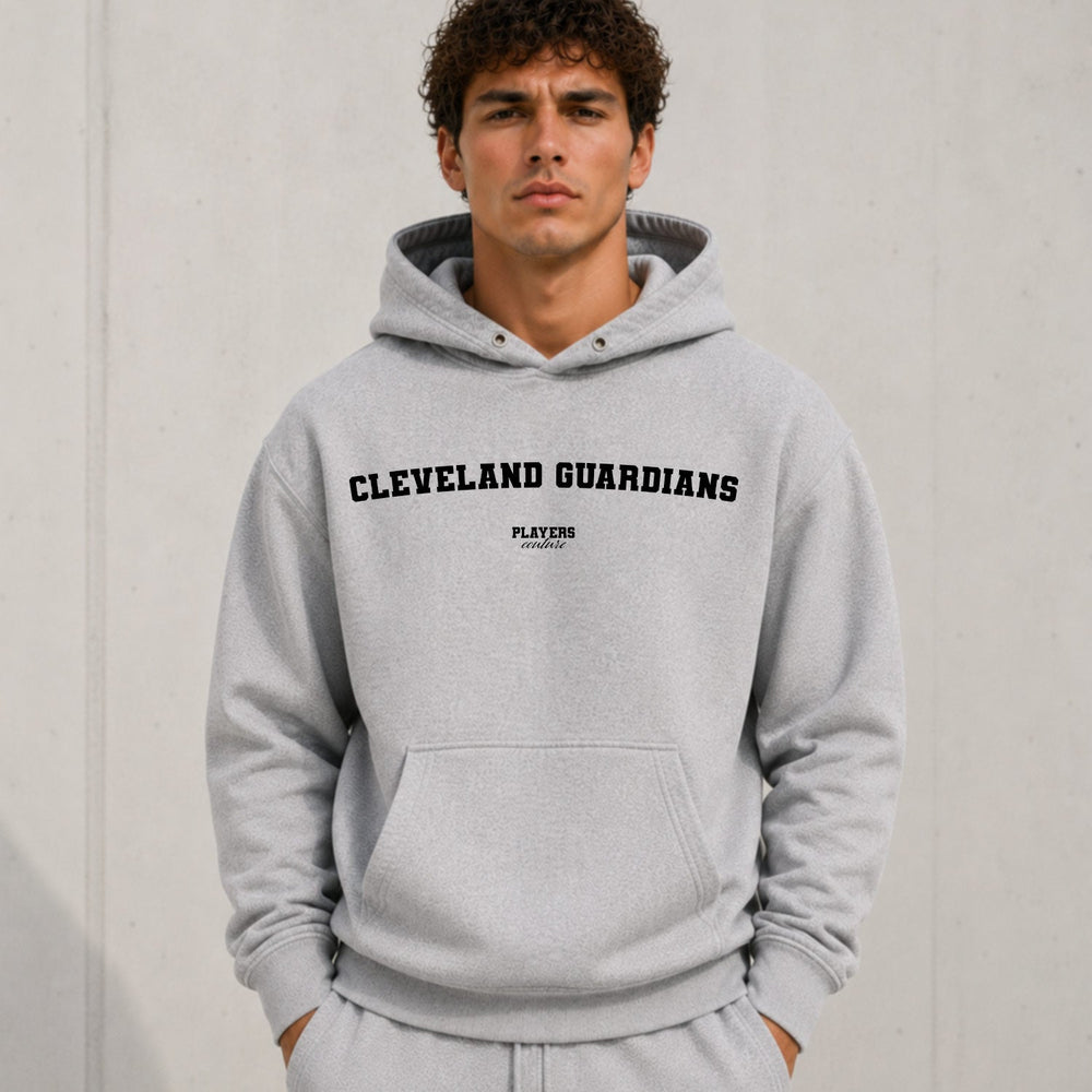 cleveland-guardians name-print hoodie - grey