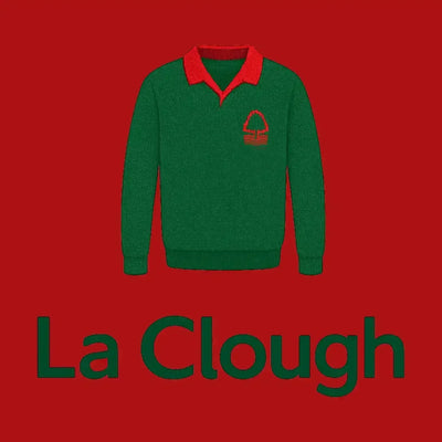 Brian Clough Logo Kids Hoodie – red close-up detail shot of the Brian Clough Players Couture logo design