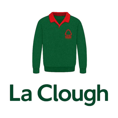 Brian Clough Logo Kids Hoodie – white close-up detail shot of the Brian Clough Players Couture logo design