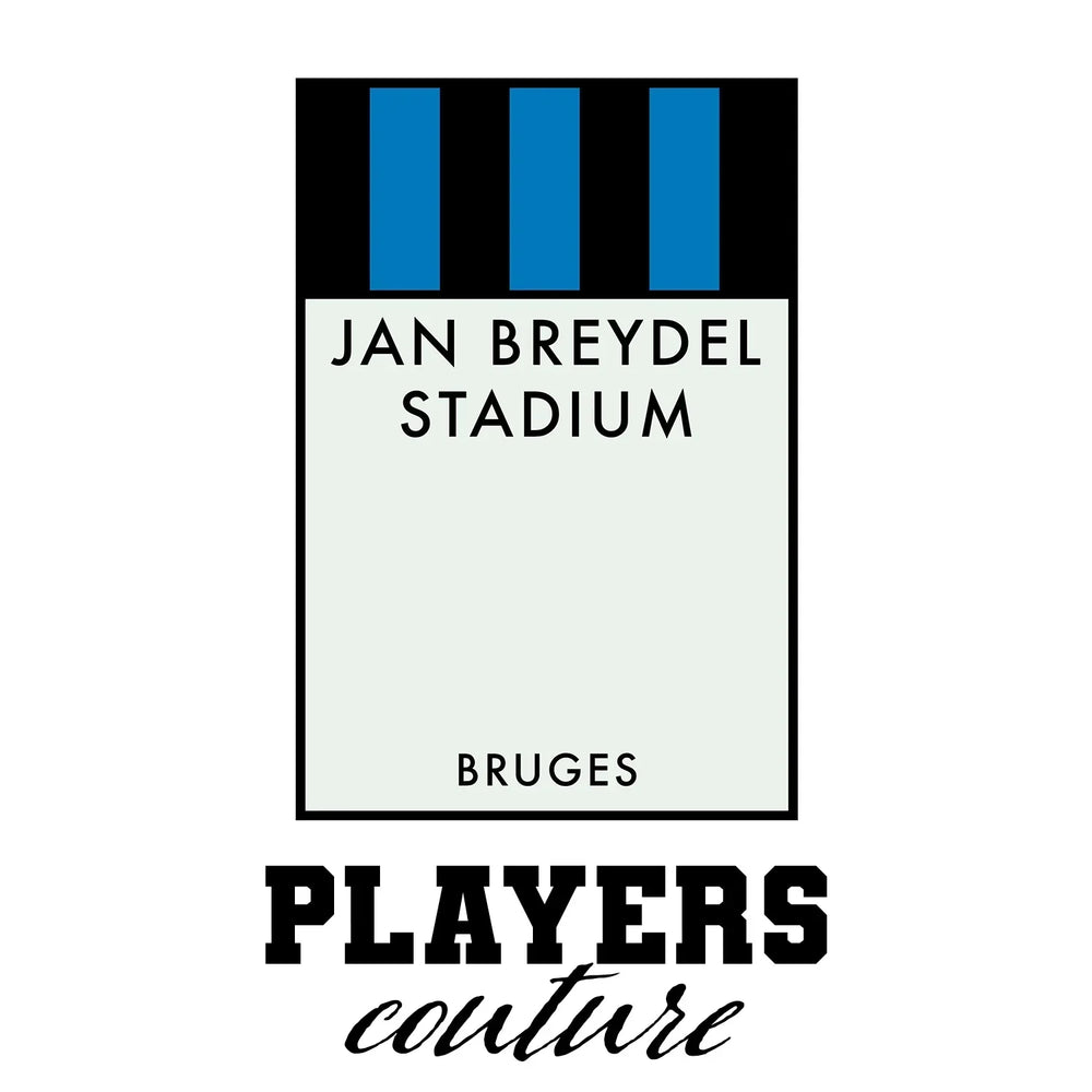 Club Brugge t-shirt – white men's t-shirt with black Club Brugge letters and Players Couture logo on the chest