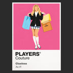 Clueless Cher Horowitz's yellow tartan tailoring and confident Beverly Hills style Icon Frame artwork in black