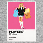 Clueless Cher Horowitz's yellow tartan tailoring and confident Beverly Hills style Icon Frame artwork in grey