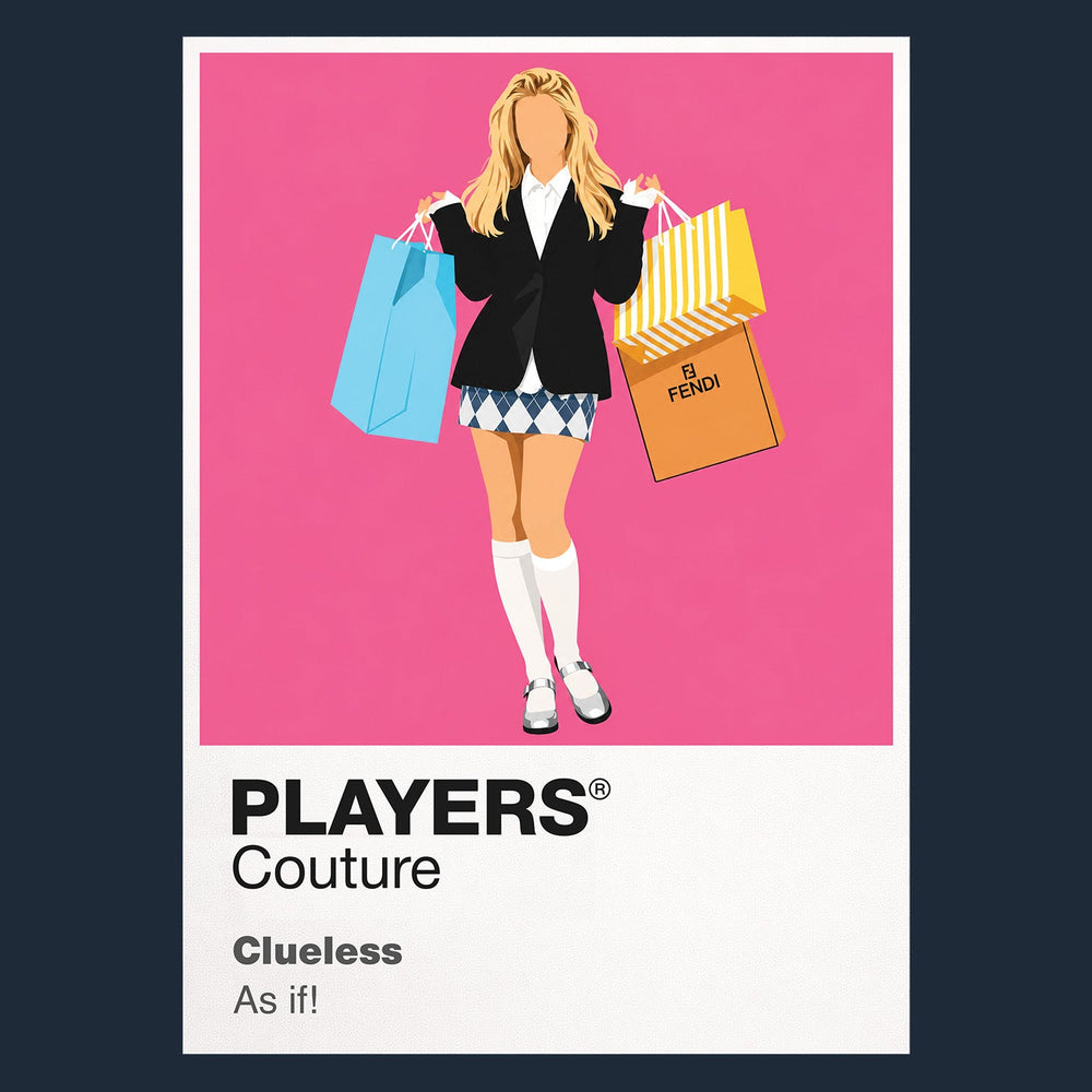 Clueless Cher Horowitz's yellow tartan tailoring and confident Beverly Hills style Icon Frame artwork in navy