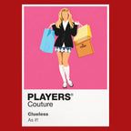 Clueless Cher Horowitz's yellow tartan tailoring and confident Beverly Hills style Icon Frame artwork in red
