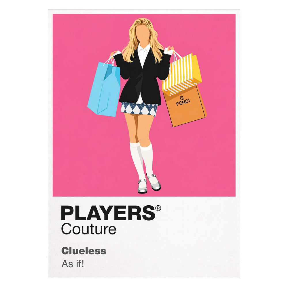 Clueless Cher Horowitz's yellow tartan tailoring and confident Beverly Hills style Icon Frame artwork on white