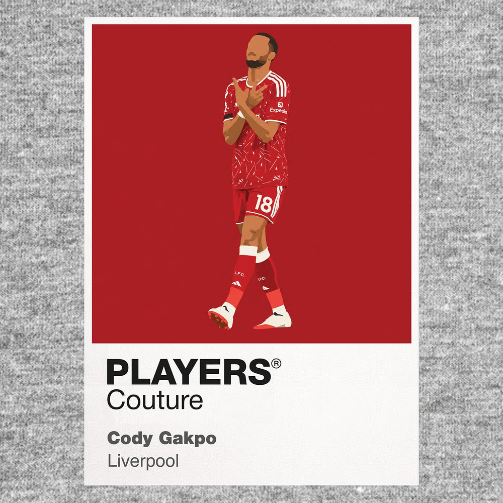 Cody Gakpo Liverpool grey Icon Frame artwork detail