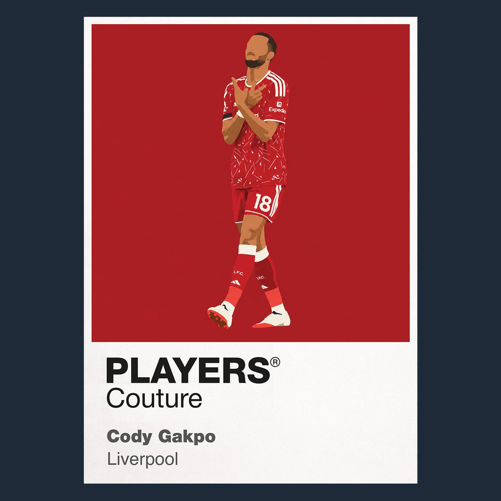 Cody Gakpo Liverpool navy Icon Frame artwork detail