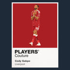 Cody Gakpo Liverpool navy Icon Frame artwork detail