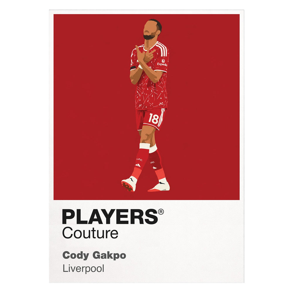 Cody Gakpo Liverpool white Icon Frame artwork detail