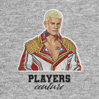 Cody Rhodes Badge Men's Hoodie – black close-up detail shot of the Cody Rhodes Players Couture logo design