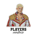 Cody Rhodes Badge Men's Hoodie – black close-up detail shot of the Cody Rhodes Players Couture logo design