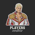 Cody Rhodes Badge Men's Hoodie – white close-up detail shot of the Cody Rhodes Players Couture logo design