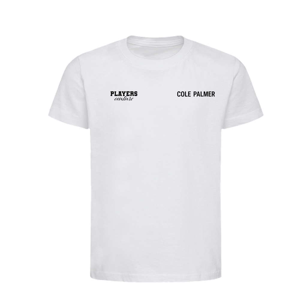 Cole Palmer Logo 1 Players Couture Kids T-Shirt White