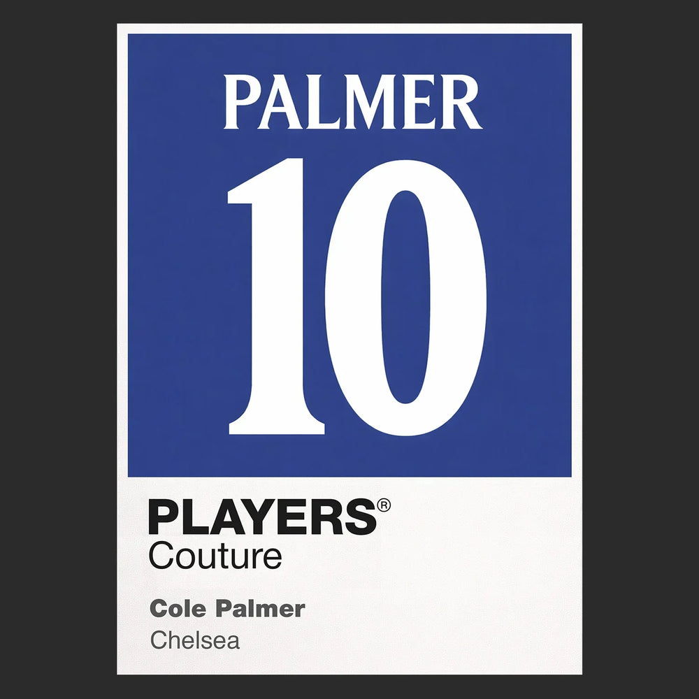 Cole Palmer 10 Football Shirt Frame Men's Hoodie – black close-up detail shot of the Cole Palmer Players Couture logo design