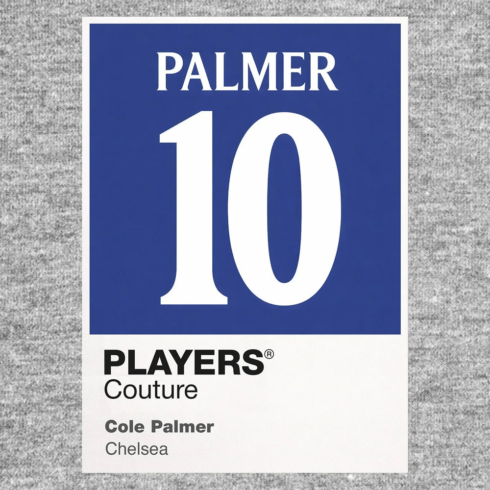 Cole Palmer 10 Football Shirt Frame Men's Hoodie – grey close-up detail shot of the Cole Palmer 10 Football Players Couture