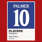 Cole Palmer 10 Football Shirt Frame Men's Hoodie – red close-up detail shot of the Cole Palmer 10 Football Players Couture