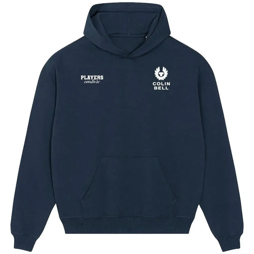Colin Bell hoodie – navy men's hoodie featuring the Colin Bell Players Couture logo