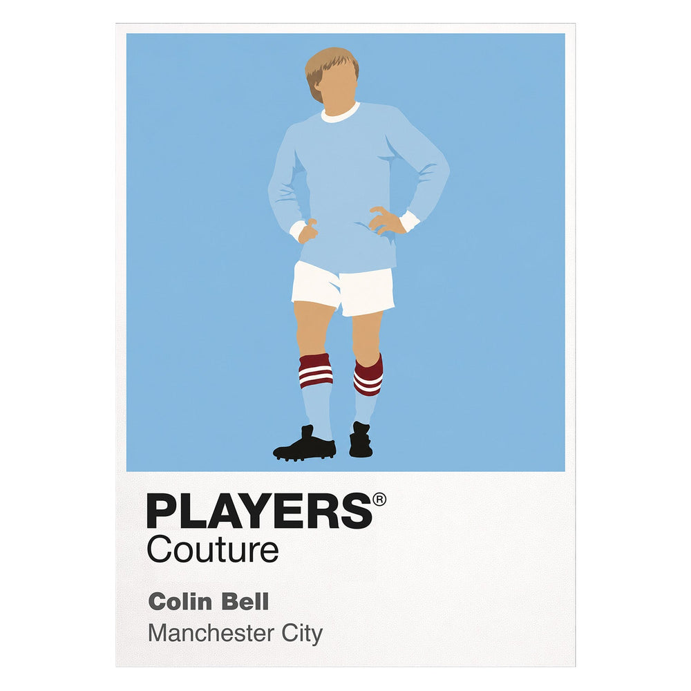 Colin Bell Manchester City Icon Frame — White