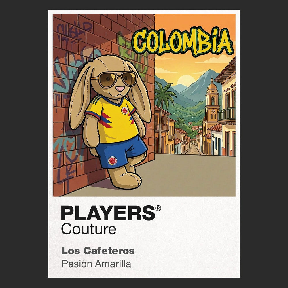 Colombia Football Cool Bunny Kids Hoodie – Colombia football cool bunny artwork close-up on Black – Players Couture