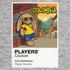 Colombia Football Cool Bunny Men's Hoodie – Colombia football cool bunny artwork close-up on Gray – Players Couture