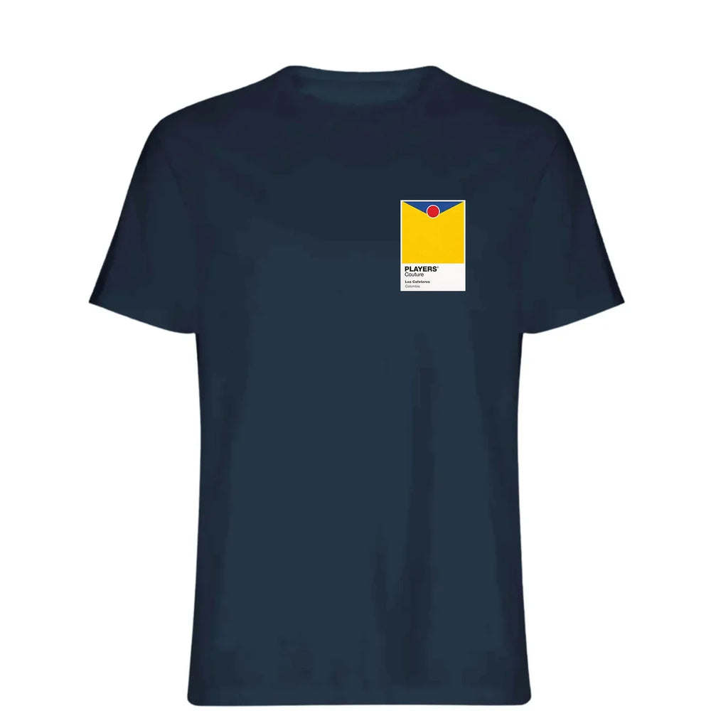 Colombia t-shirt – navy men's t-shirt featuring the Colombia Players Couture logo
