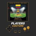 Colombia World Cup 8-Bit Men's T-Shirt retro gaming football design by Players Couture