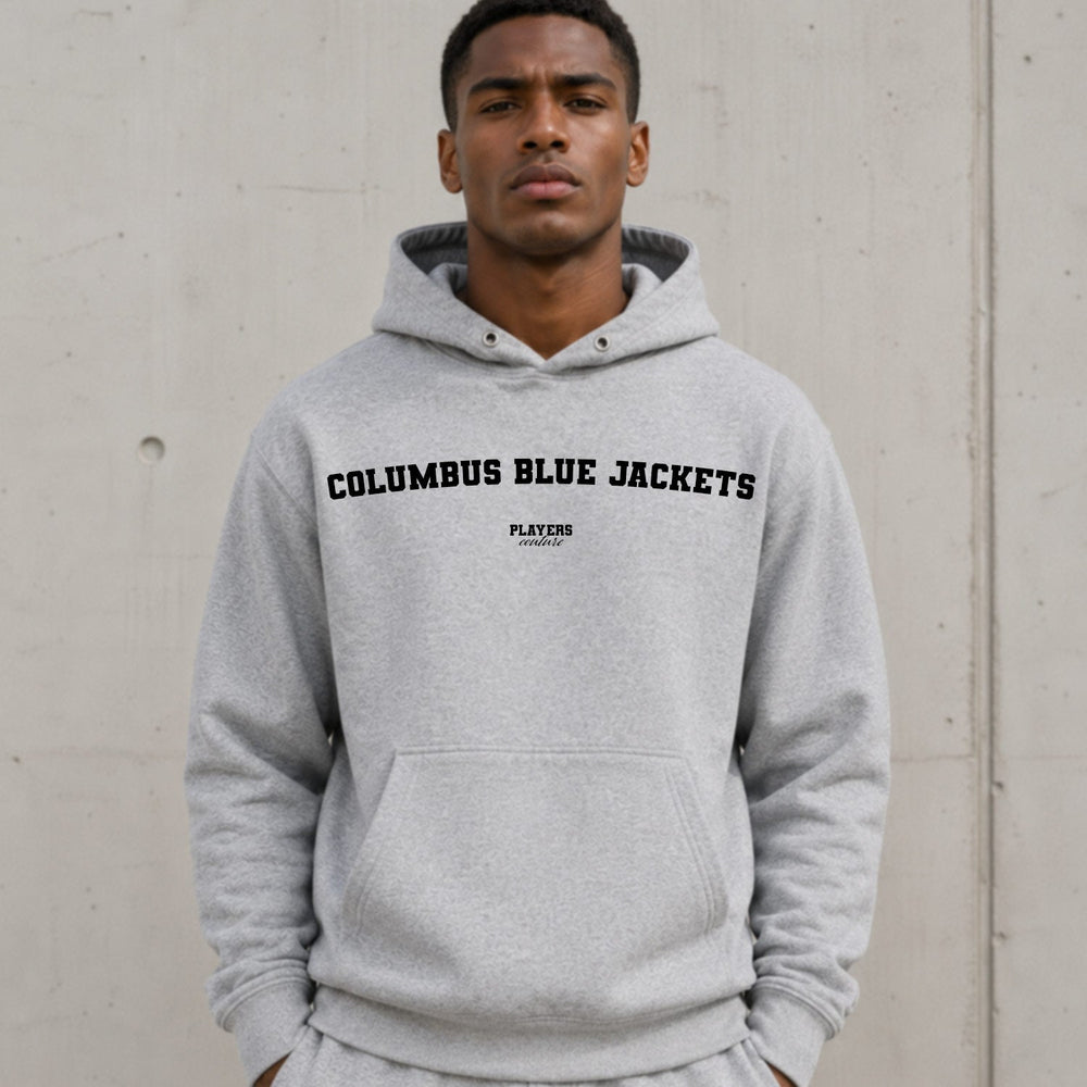 columbus-blue-jackets name-print hoodie - grey