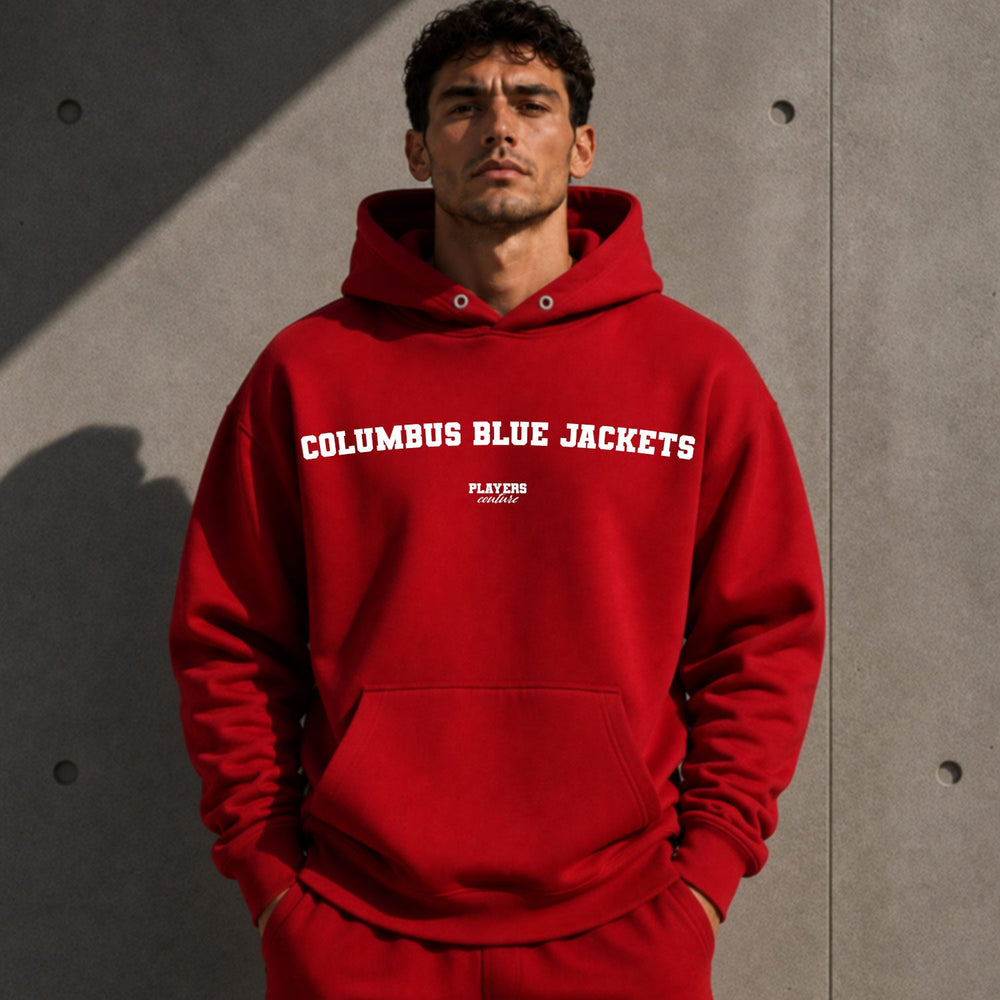 columbus-blue-jackets name-print hoodie - red