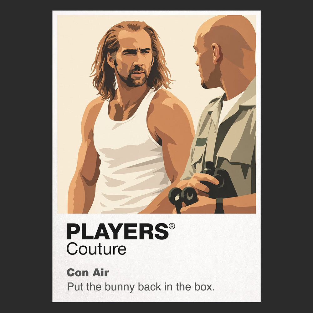 Con Air Cameron Poe's long-haired silhouette aboard the hijacked prison transport aircraft Icon Frame artwork in black