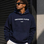 conference-player name-print hoodie - navy