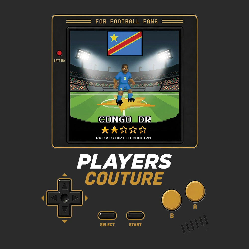 Congo DR World Cup 8-Bit Kids T-Shirt retro gaming football design by Players Couture