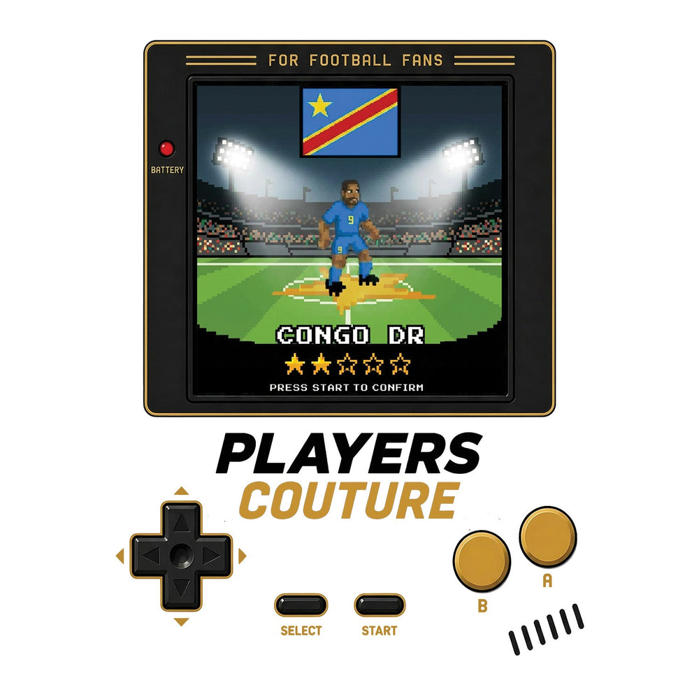 Congo DR World Cup 8-Bit Kids T-Shirt retro gaming football design by Players Couture