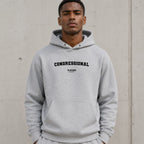 congressional name-print hoodie - grey