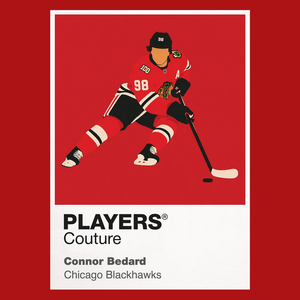 Connor Bedard Blackhawks Ice Hockey Icon Frame Men's T-Shirt – image 10