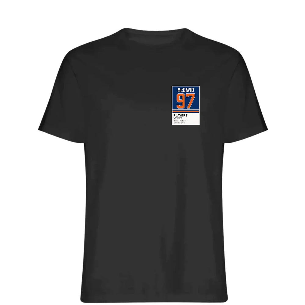 Connor McDavid 97 t-shirt – black men's t-shirt featuring the Connor McDavid 97 Players Couture logo