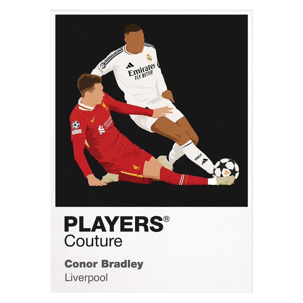 Conor Bradley Liverpool white Icon Frame artwork detail
