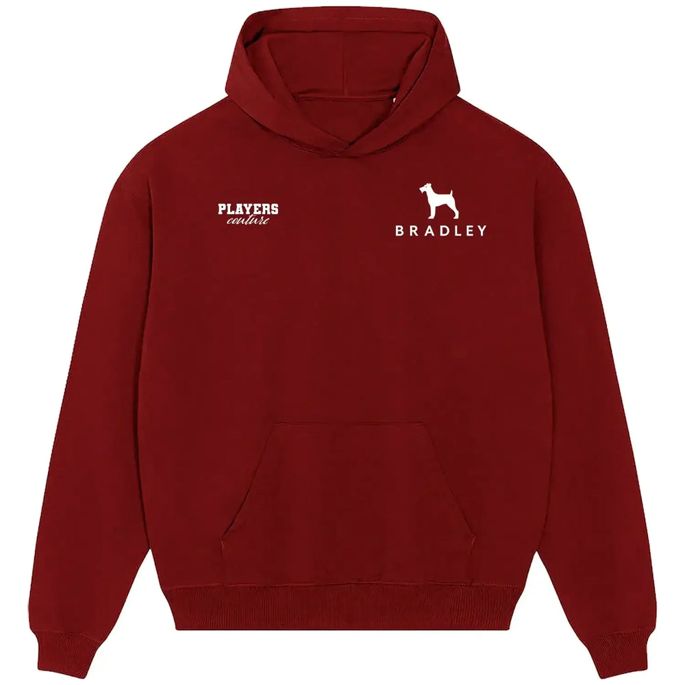 Conor Bradley hoodie – red men's hoodie featuring the Conor Bradley Players Couture logo