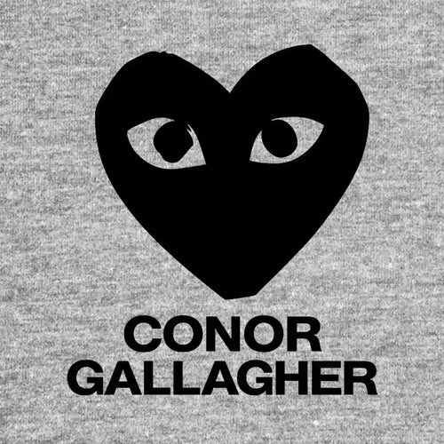 Conor Gallagher Logo Men's T-Shirt – grey close-up detail shot of the Conor Gallagher Players Couture logo design