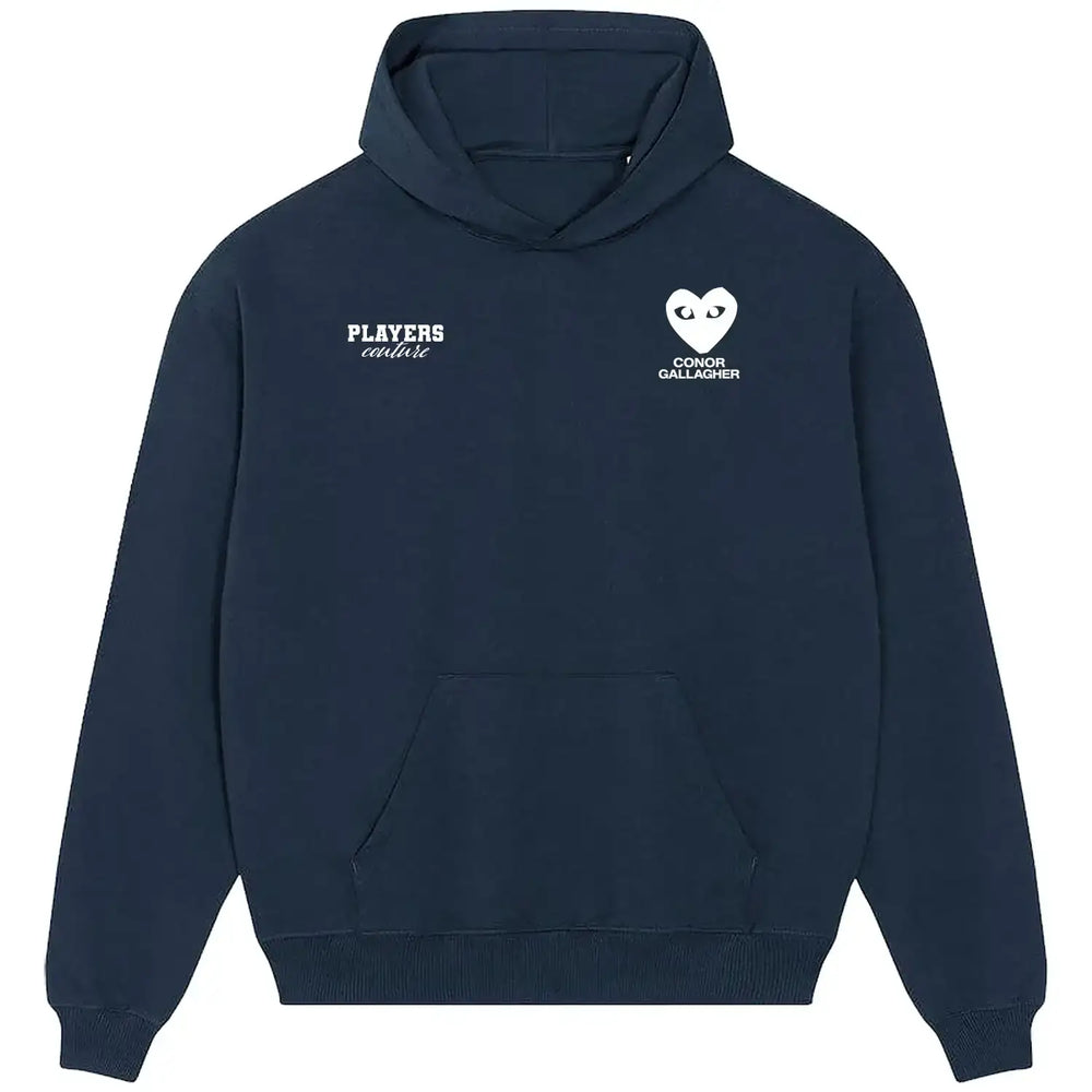 Conor Gallagher Logo Players Couture Men's Casual Hoodie - Navy / S | Atletico Madrid, Charlton Athletic, Chelsea, Crystal Palace, England, Fashion Collection, Football, Hoodies, Men's, Swansea City, Tottenham Hotspur, Volume 1, West Bromwich Albion