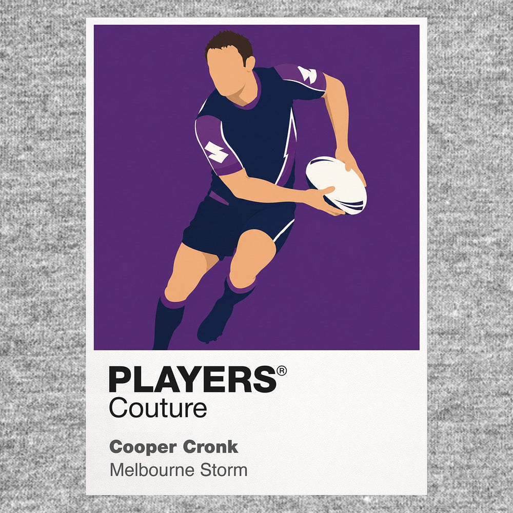 Cooper Cronk Melbourne Storm rugby league hoodie grey