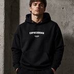 copacabana name-print hoodie - black