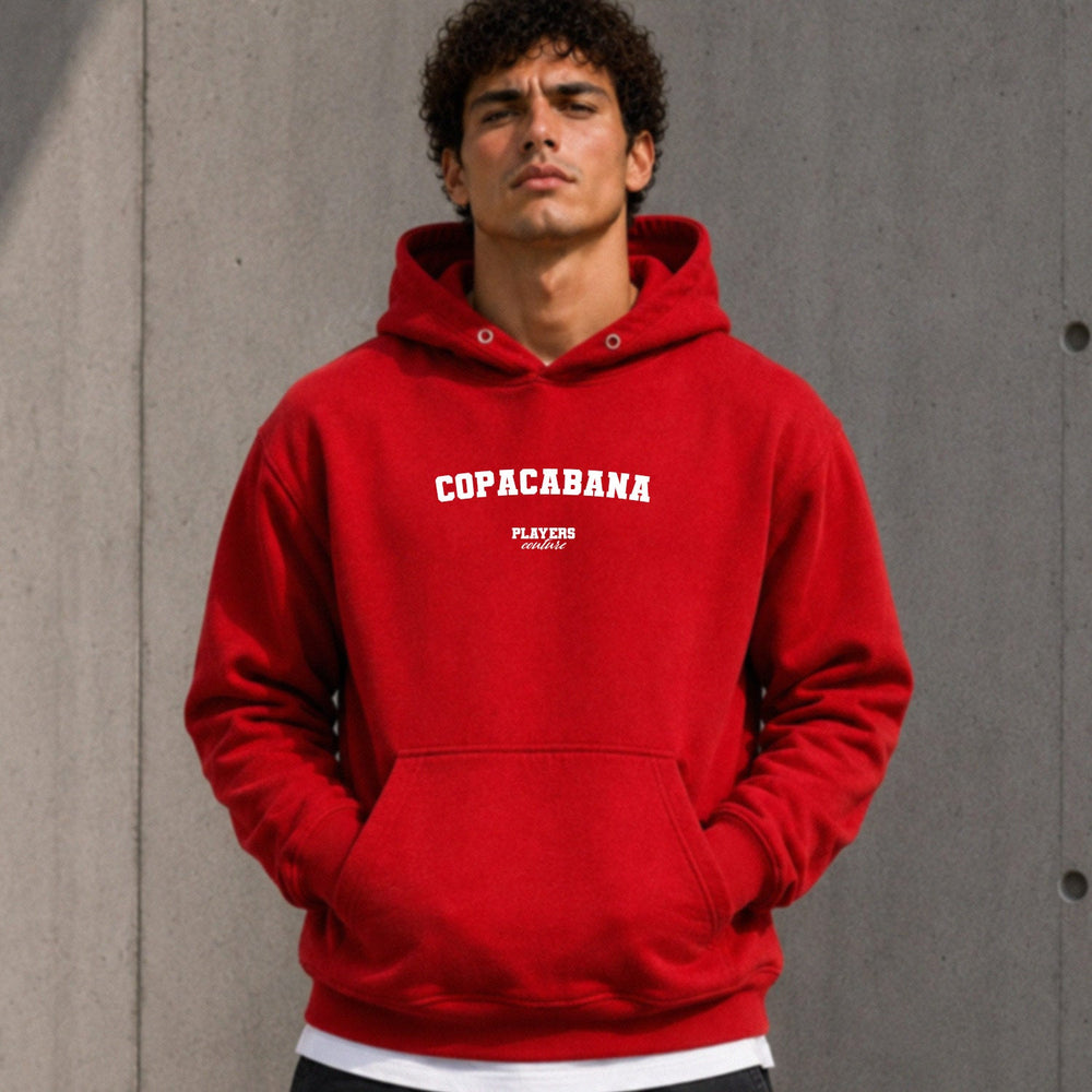 copacabana name-print hoodie - red