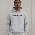 courteney-cox name-print hoodie - grey