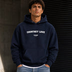 courtney-love name-print hoodie - black