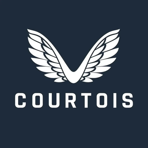 Thibaut Courtois Logo Men's T-Shirt – navy close-up detail shot of the Thibaut Courtois Players Couture logo design