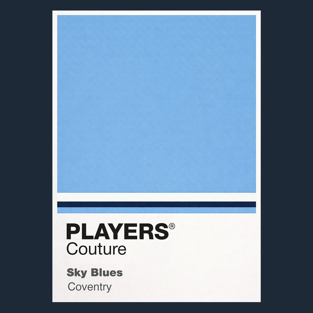 Coventry City Classic Football Shirt Colours Frame Men's Hoodie – navy close-up detail shot of the Coventry City Players