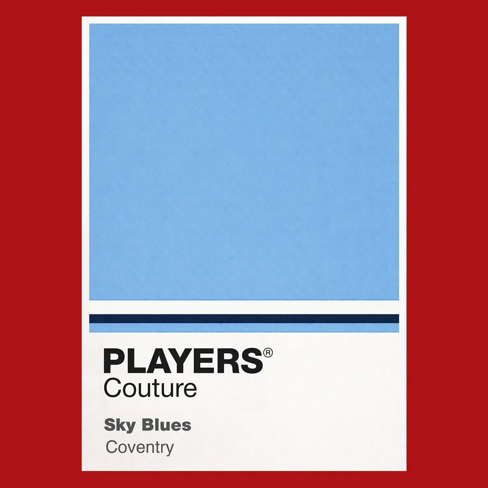 Coventry City Classic Football Shirt Colours Frame Men's T-Shirt – red close-up detail shot of the Coventry City Players