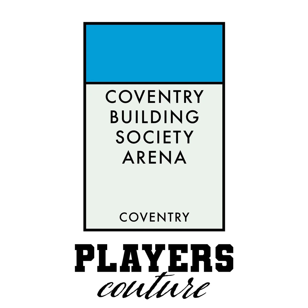 Coventry City t-shirt – white men's t-shirt with black Coventry City letters and Players Couture logo on the chest